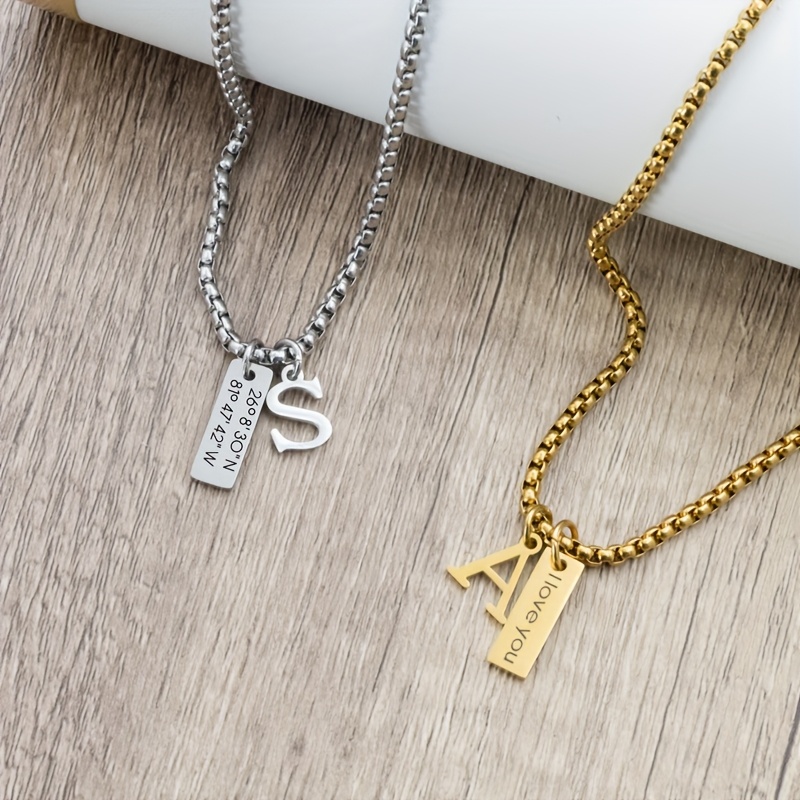 Personalized Men's Initial Pendant Necklace — Custom Name Gift